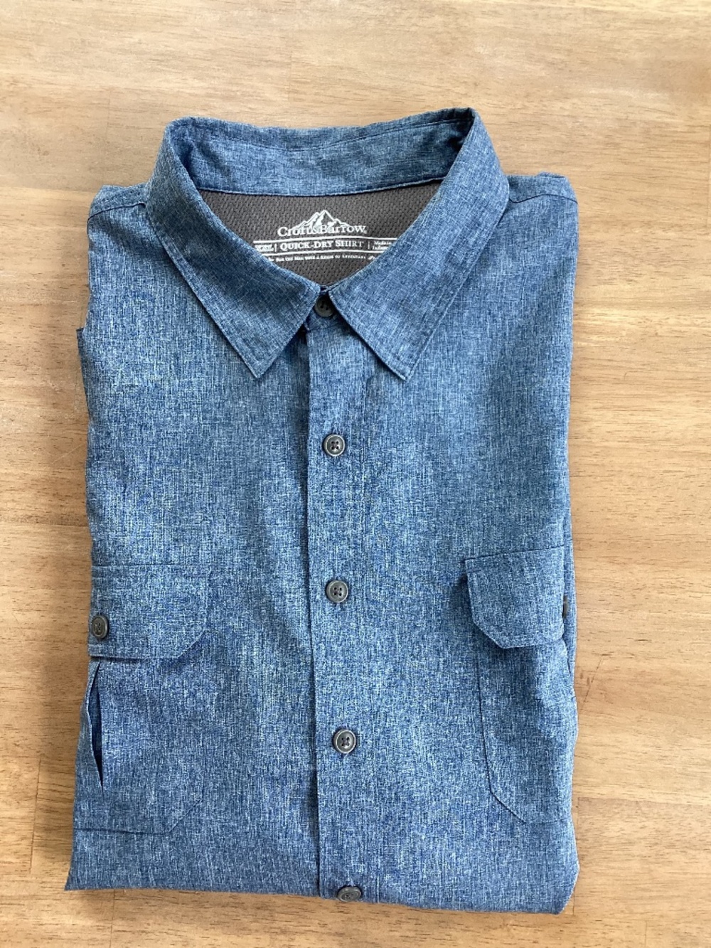 Quick dry long sleeve Mens button up XXlL blue Croft and Barrow shirt. EC casual